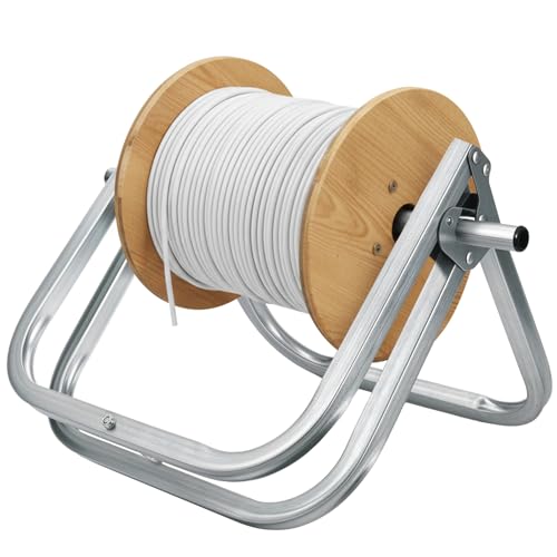 Foldable Single Axle Cable Caddy for Spool Heavy Duty Steel Cable Caddy 15 x 12 Inch Wire Spool Rack Holder for Cable Reels Dispenser Holds up to 100 lb for Commercial Industrial