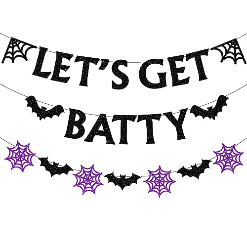Bannière en toile d'araignée d'Halloween en papier bicolore noir et violet