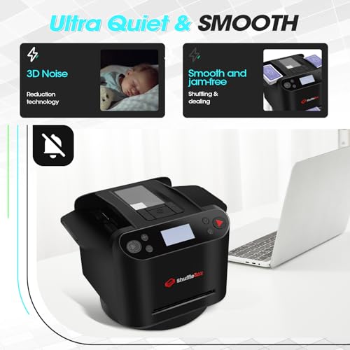 ShuffleBox G1 Pro Automatische Kartenmischer und Kartensender 2 in 1,Ultra leise,für UNO, Taco Cat Ziegenkäse Pizza, fünf Kronen, Monopoly Deal, Bycicle und Maverick Karte (Schwarz)