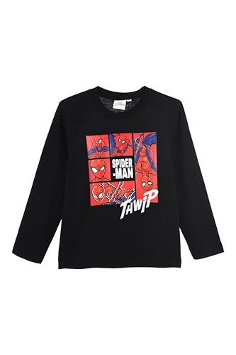 Marvel Spiderman Camiseta Niño, Camiseta de Manga Larga, Regalo para Niños, Talla 6 Años