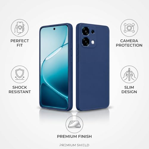 Image of FIRST MART Matte Silicone Back Cover for Oppo F33 - Blue
