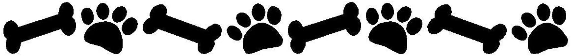 Dog Paw Prints And Bones Wall Decal Removable Pet Stickers Dog Wall Decor 3" x 34"