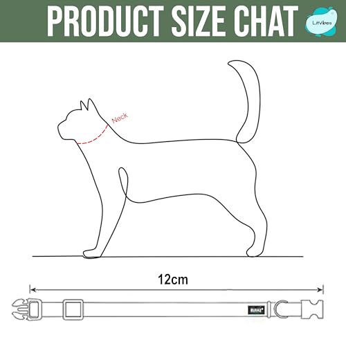 Image of Litvibes Cat Collar with Bell,Kitten and Small Dogs Soft Adjustable Collar,Safe,Breakaway for Cats and Puppies - Light Brown (CAMO Design), 14 x 2 cm