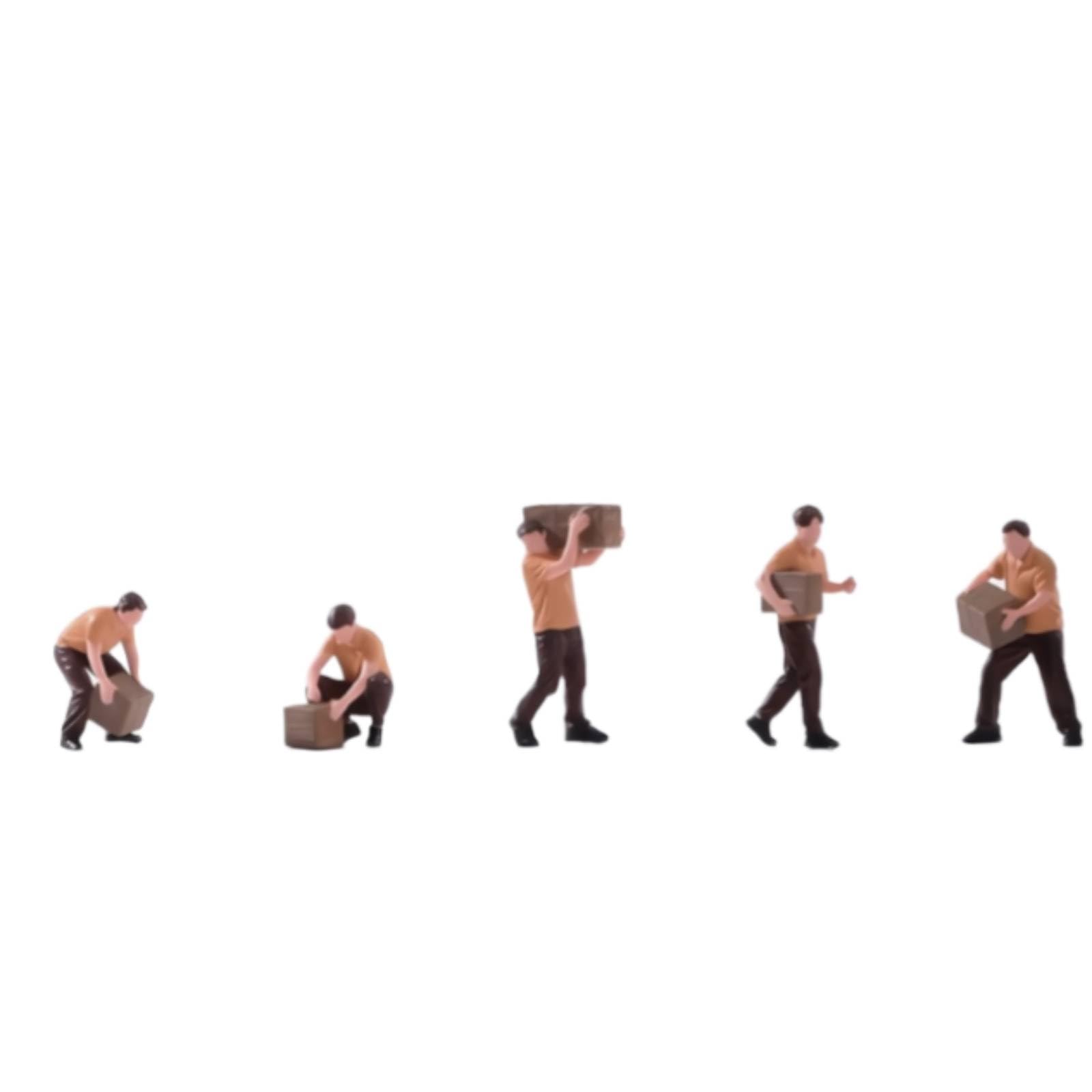 5 Stück kurier-Figuren im maßstab 1:64 handbemalt paketzusteller-Figuren aus kunstharz realistisch modellfiguren für Modellbau-Layout
