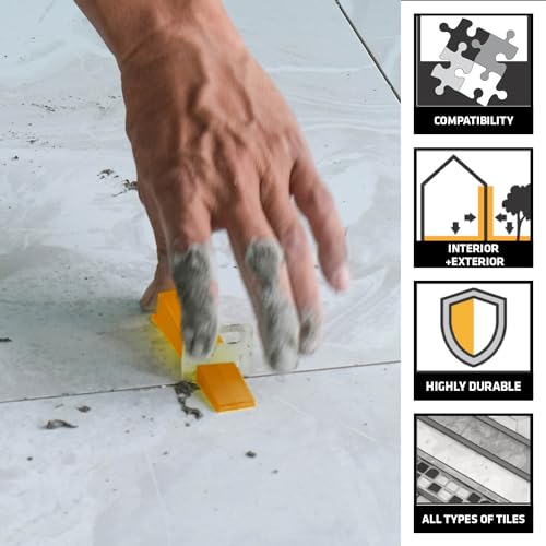 Image of SIKA - Clip for Tile - Sika Tile Leveling Base Clip 1.0mm - Prevents Movement During Mortar Laying - for Floor and Wall - Size 1.0mm