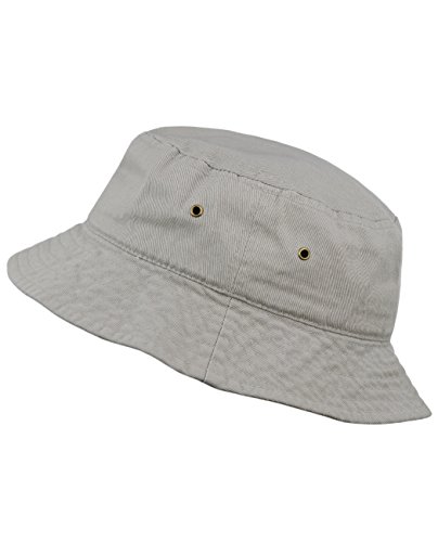 NYFASHION101 Fashionable Unisex Solid Color Lightweight Cotton Bucket Hat, Gray, L/XL