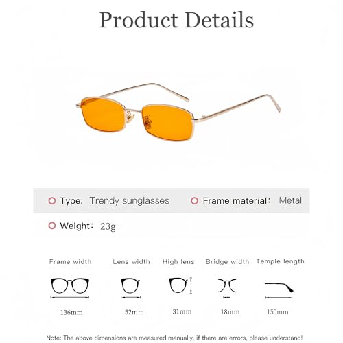 Classic Rectangular Sunglasses Retro Slim Metal Frame Glasses Vintage Rectangle Candy Color Sunglasses3