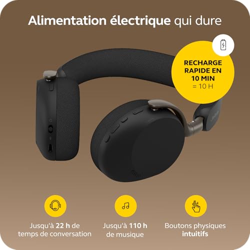 Casque Jabra Evolve3 75 Bluetooth réduction bruit active avec micro USB-A