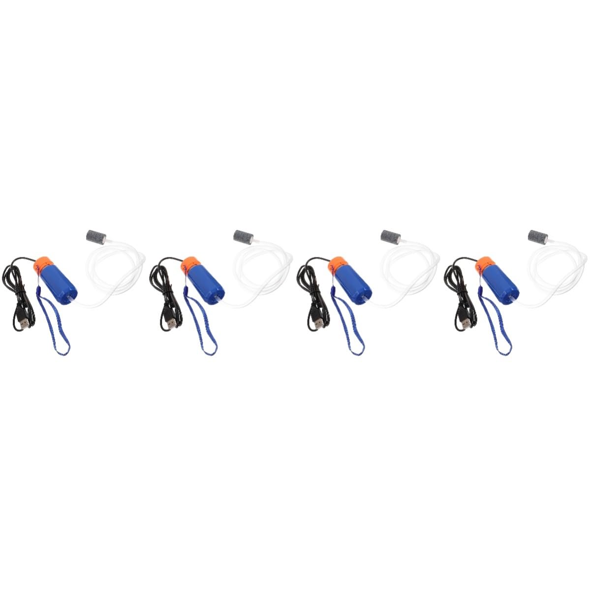 Happyyami Bomba De Oxigeno USB Inflables Manguera Aire Inflador Drenar Fluir Tanque Equipo Calentador Sin Cable Automático Sumergible Batería Pequeña Pecera Esponja Válvula Agua Abs