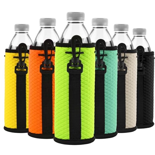 Wegitcs 16-18 Oz Can Cooler Sleeve, 6 Pack Portable Neoprene Sleeve for Cans, High Quality Skinny Can Sleeves For Beer, Drink, Water Bottle (Green, Light Grey, Orange, Blue, Black, Yellow)