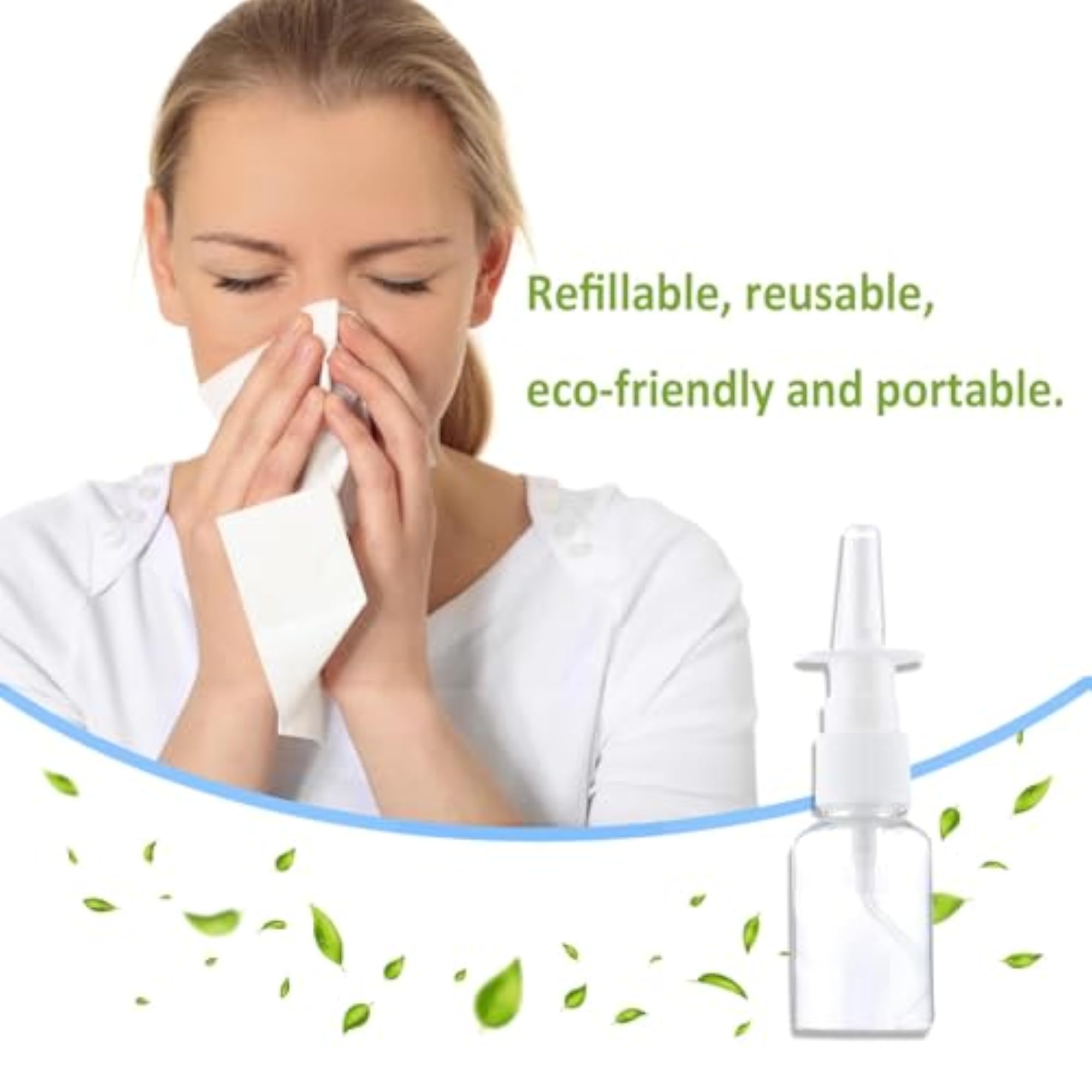 5pcs Refillable Plastic Nasal Spray Bottles