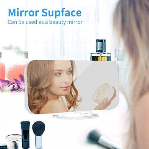 Ygon Digital Alarm Clock, Large Mirror Surface Led Clocks With Dual Usb Charger Ports, Auto/Custom Brightness,Home Room Decor Gifts For Teen Girls Aesthetic, Alarm Clocks For Bedrooms-White #TOP6
