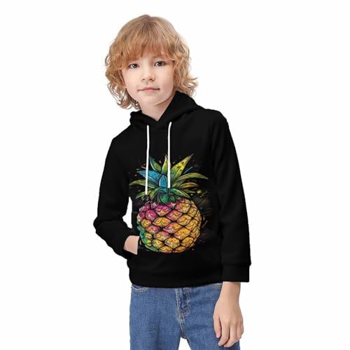 Sweat-shirt à capuche garçon jacquier imprimé 3D avec poche pour ado - 3
