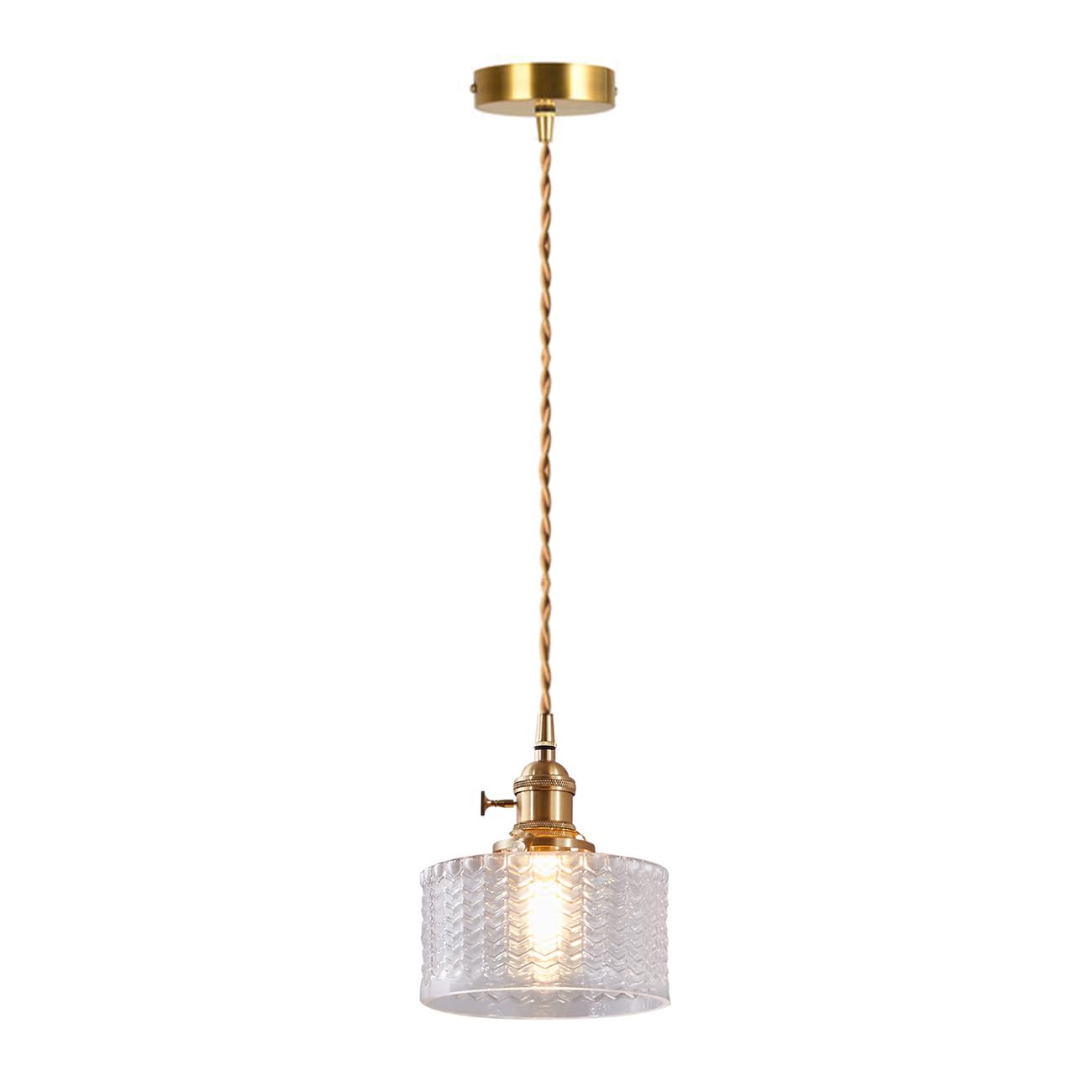 Theopractick Retro Glass Pendant Lights in Brass Finish
