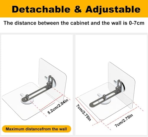 Anclaje Mueble Pared Sin Taladrar 6PCS, 7cm Grande Adhesivo Anclaje de Pared para Muebles Anclaje Pared Mueble Correas de Pared para Muebles Protección Infantil y Protección de Mascotas (6 paquetes) - imagen 5