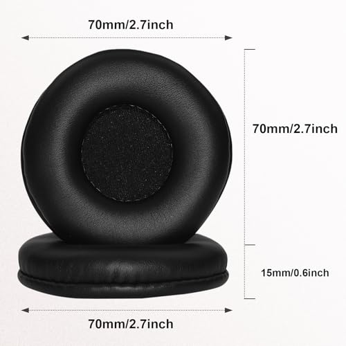 Replacement Ear Pads para Sony MDR-PQ2, MDR-NC6, AKG K518, K518DJ, K518LE, K81 – Almohadillas de cuero proteico compatibles con audífonos over-ear miniatura 4