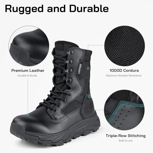 Image of Women's 8 Inch Hiking Tactical Combat Boot Waterproof Military Work Boots Lightweight Military Boots Non Slip Ankle Support Outdoor Boots for Women