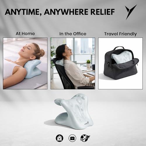 Image of jaspo Cervical Pillow for Cervical Traction Device Neck & Shoulder Relaxer for Cervical Pain Relief | Spine Alignment Chiropractic Pillow | Neck Stretcher for Posture Correction & Stress Relief