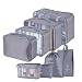 Travel Packing Cubes, Toifucos Multifunction 8pcs/set Luggage Organiser Compression Suitcase Essential Bag, Dark Gray