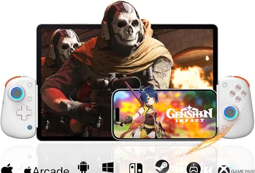 Mobile Gaming Controller for iPad/Tablet 13'', iPhone Controller with Hall Joysticks/Trigger/Turbo/Macro/7 Color RGB, Gamepad Joystick for Android/PC/Switch/PS4, Xbox/PS5 Streaming, Cloud Game, COD