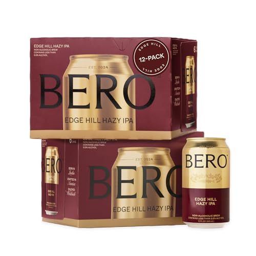 Image of BERO Non Alcoholic Beer Craft Ale Style Tropical, 12 Pack x 12 Oz Cans | NA Beer by Tom Holland, Tropical and Refresing Low Calorie Hoppy Option, No Alcohol Beverage Great for Any Occasion
