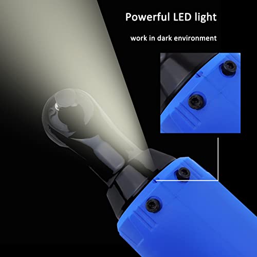 12V Electric Cordless Ratchet Wrench Tool Kit, 3/8” Square Head, With Led Work Light, X7 Replaceable Sleeve Components, For Pipeline Maintenance, Stage Construction (2 Batteries) #TOP4