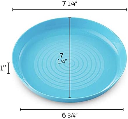 Klickpick Home Kids Plastic Dinner Set 18 Pcs - 6 colors Children Dishes Tumblers Includes Kids Plates Bowls Cups Toddlers Plastic Dinnerware Set Is Reusable Microwave Dishwasher Safe BPA Free