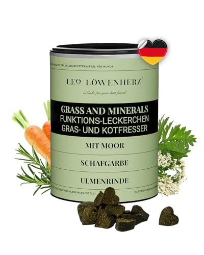 LEO LÖWENHERZ Gras- & Kotfresser Leckerlis für Hunde - 370g - Natürliche Drops zur Futterergänzung - Zuckerfrei & getreidefrei - Made in Germany