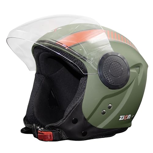 Image of Cortex ISI & DOT Certified Zion Half Face Helmet for Men & Women with Scratch Resistant Polycarbonate Visor, Hard ABS Shell Helmet | Clear Visor, Lightweight