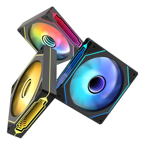 Image of Jungle Leopard Prism4 Pro 120mm PC ARGB Computer Case Fan|Infinity Mirror RGB Light|Effect 5V 3PIN Motherboard Light Sync|4 Pin PWM 800~1600RPM Cooler Fans(Black Reverse 3 Pack)