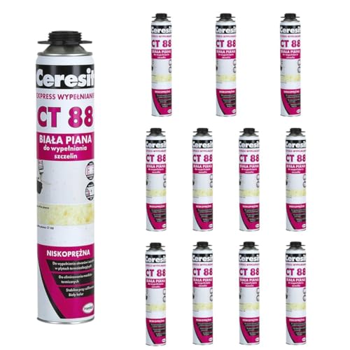 Ceresit Klebeschaum Bauschaum Weiß CT88 Express - Effektiver Dämmung- und Fugenfüller-Schaumstoff für präzise Anwendungen, PU-Schaum zum Isolieren, Konstruktionsschaum- (12x 750ml)