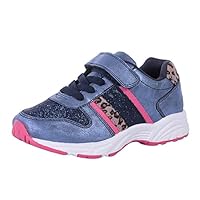 Dek Girls Pacific Elastic Lace and Touch Fastening Trainers with Glitter Panels Metallic Blue 13 UK Child
