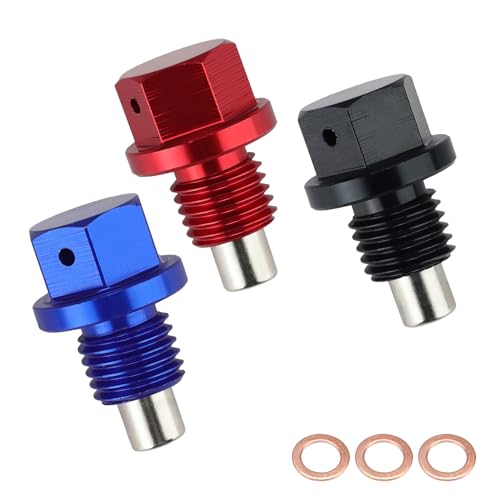 SRJQXH Tapón Magnético Drenaje Aceite, 3 Piezas de Tornillo Carter Aceite, Tornillo Magnético de Drenaje de Aceite Magnéticamente Adsorbible, Adecuado para la Mayoría de Automóviles