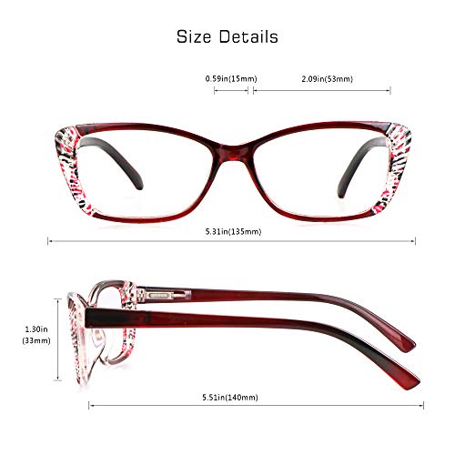Image of VisionGlobal 5 Pairs Reading Glasses with Spring Hinge, Blue Light Blocking Glasses for Women /Men