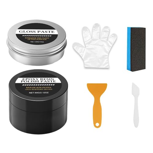 Kit para pulir resina epoxi, restaura el brillo alto, compuesto abrillantador para resina epoxi – para principiantes, profesionales, casa, proyectos artísticos, decoración de mesa y modelos