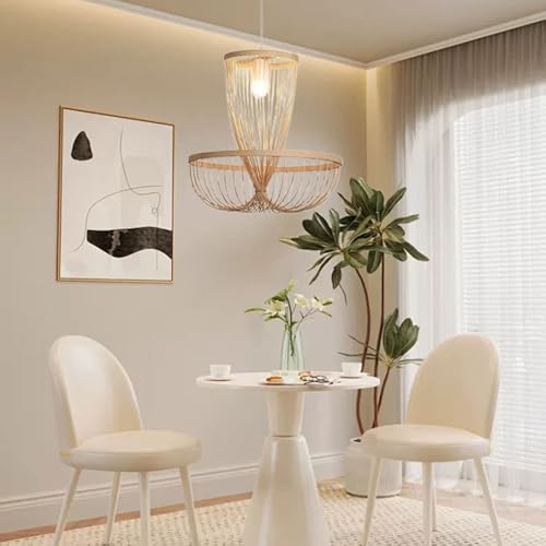 Lampe suspendue moderne en bambou 40 cm pour salon et bar E27 - 2