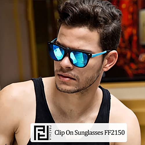 Image of Polarized Clip-on Sunglasses Over Prescription Glasses Anti-Glare UV Protection Flip-up Sun Glasses