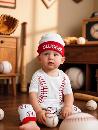 COSLAND Baby Boys' 3pc Sports Outfits, Infant Cotton Clothing Set, Newborn-12 Months3