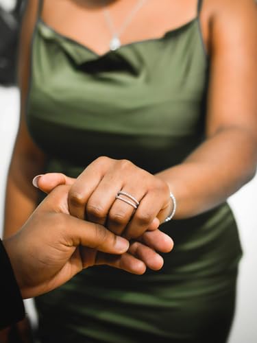 KSTYLE Moissanite Ring Enhancer Wedding Bands for Women Ring Guard for Engagement Rings, D Color VVS1 Moissanite Rings 925 Sterling Silver Wedding Ring Protector(V-Shape)2