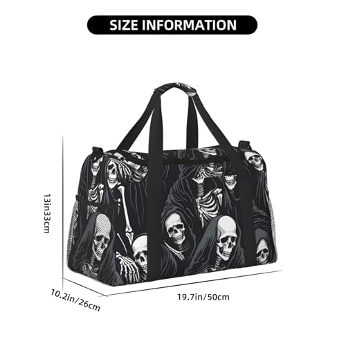 Cool Skeleton Print Daily essentials Large Capacity Hand Carry Bag for Weekend Getaways style Bags4