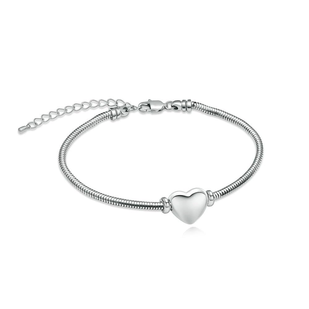 Bracelet pour cendres funéraires cœur pour garder un proche près de soi