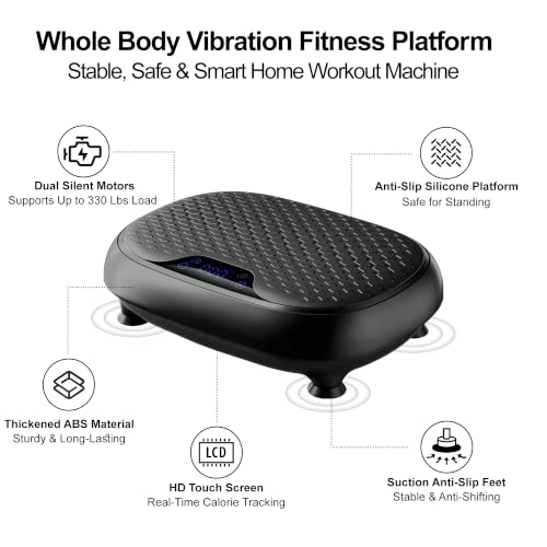Image of LEERCON Vibration Plate Exercise Machine for Lymphatic Drainage,330lbs | Suitable for Relieving Muscle Soreness and Joint Pain,Whole Body Vibration Machine for Home Office Gym