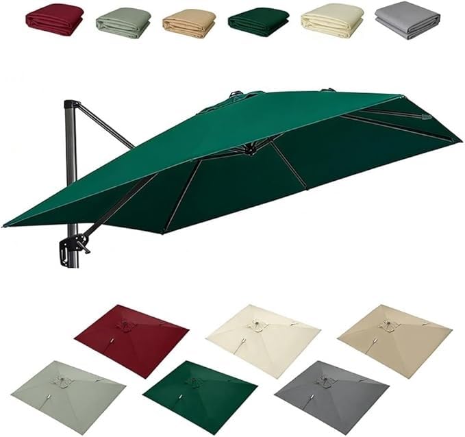 Toile de rechange parasol 3x3 m pour remplacer un tissu usé au soleil