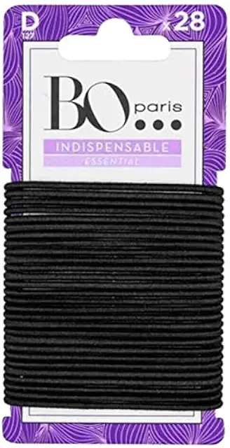 Élastiques cheveux noirs sans métal - Pack de 28 pour cheveux fins à normaux