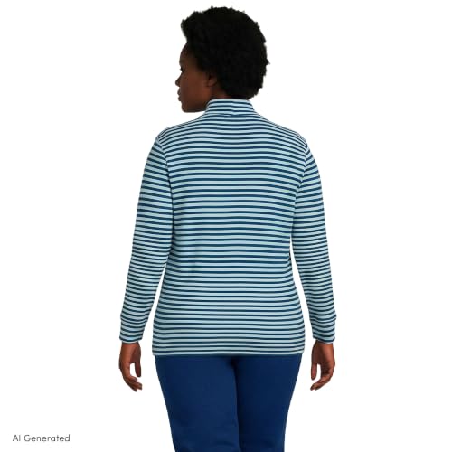 Image of Lands' End Women's Cotton Mock Turtleneck