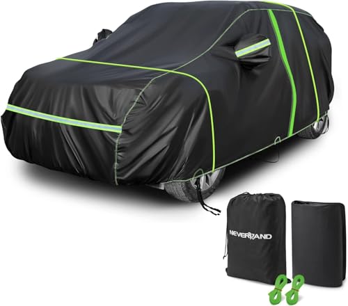 Autoabdeckung Vollgarage SUV - Auto Abdeckplane Abdeckplane Outdoor wasserdicht Autogarage PEVA Reißverschluss Reflexionsstreifen M bis zu 455 cm