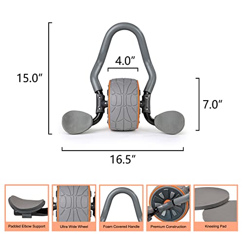  H&B Luxuries Ab Roller Wheel,Ab Workout Equipment for Abdominal & Core Strength Training, Exercise Wheels for Home Gym Fitness, Abs Machine with Knee Pad Accessories Core Workout Equipment - Thumbnail 2