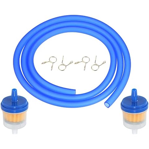 Motoforti Gas Fuel Filter Hose Tube Line Kit for ATV Motorcycle Parts Blue Cover