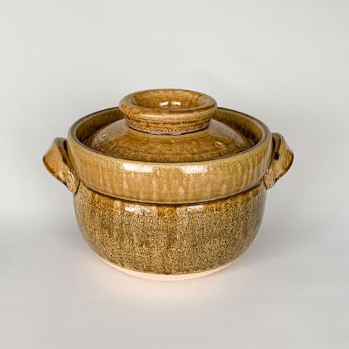 みのさらら 炊飯鍋 ご飯炊き 直火専用 ごはん鍋 大 1合〜5合 土鍋 炊飯 信楽焼 (黄瀬戸)