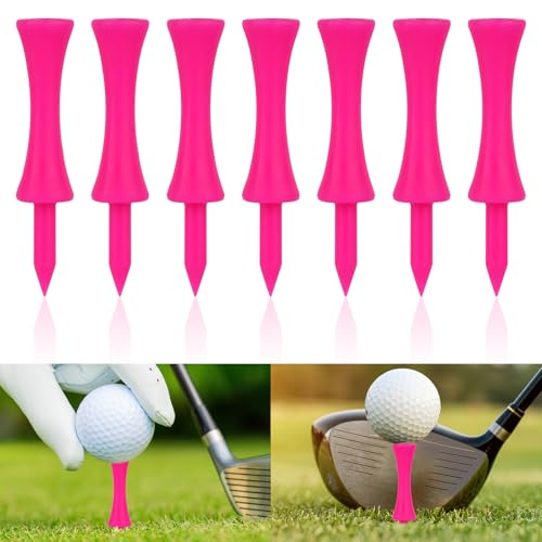 Weysoo Golf Tees Plastic 100pcs Castle Golf Tees Small Castle Tees Highly Visible Bright Colors Durable Winter Golf Tees (PINK)
